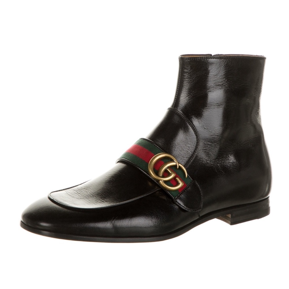 Brand New Mens GUCCI Donnie leather boot with double G